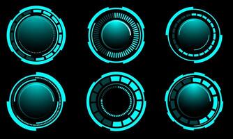 Blue circle user elements technology futuristic design modern creative on black background vector