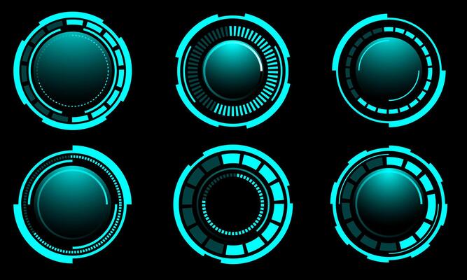 Blue circle user elements technology futuristic design modern creative on black background