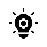 Light Bulb with idea innovation line art icon for business apps and websites vector
