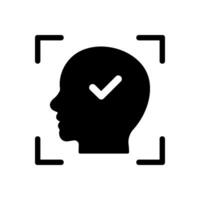 Face recognition icon vector