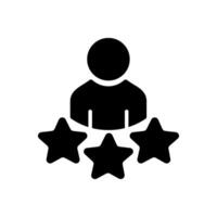 Customer experience or 3 star satisfaction rating flat icon for review apps and websites vector