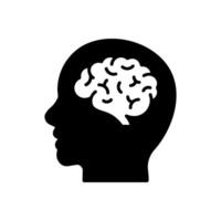 Head with brain icon vector