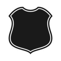 A black and white police badge icon on a white background vector