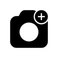 New photo icon. Camera icon with add sign. Camera icon and new, Add, image, camera, photo, plus, icon, logo, new, addition, button, capture vector