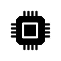 Electronic chip icon isolated on white background. cpu microprocessor chip icon. vector