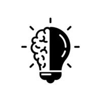 Idea generation icon. Process of creation brilliant concepts. vector