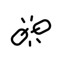 Broken chain link icon vector