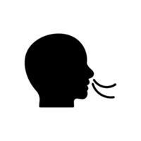 Breathing icon. Breath difficulties sign. Respiration problems symbol. illustration on white background vector