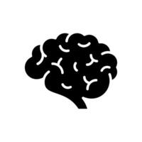 Brain or mind side view flat icon for vector