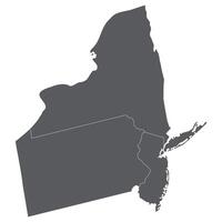 American region of Mid Atlantic region. Mid Atlantic, or Middle Atlantic states each state with grey color. vector