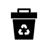 Recycle bin icon isolated on white background. Trash can, garbage symbol concept Pro vector