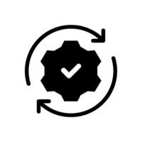 Recovery gear line icon. Backup data sign. Restore information symbol. Quality design element. Linear style recovery gear icon vector