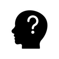 Man head with a question mark, symbolizing curiosity, mystery, and the quest for knowledge vector