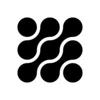 connected black dots. Transition metaballs. Integration symbol. Circles pattern. vector