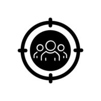Target audience icon with focus group and user icons design vector