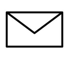 Simple Black and White Envelope Icon Symbolizing Communication and Messages vector