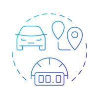 Check odometer blue gradient concept icon. Statistical metric, measurement. Vehicle kilometers. Round shape line illustration. Abstract idea. Graphic design. Easy to use in infographic, presentation vector