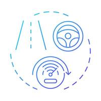 Test drive blue gradient concept icon. Car performance, speedometer. Road, travel. Round shape line illustration. Abstract idea. Graphic design. Easy to use in infographic, presentation vector