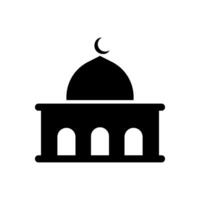 simple mosque buildings in silhouette for banner design and Ramadan background vector