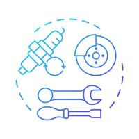 Vehicle service blue gradient concept icon. Car repair, maintenance. Transport management. Round shape line illustration. Abstract idea. Graphic design. Easy to use in infographic, presentation vector