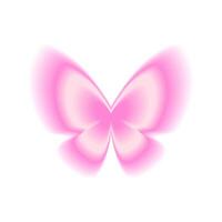 Brightly glowing neon butterfly. Pink butterfly in y2k style, nostalgia for 2000s. isolated icon with blur effect vector