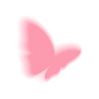 Flying pink butterfly with blur effect. Butterfly in y2k style, nostalgia for the 2000s. isolated icon vector