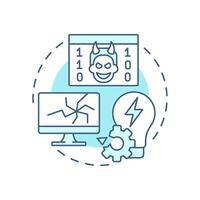 Technological failures soft blue concept icon. Type of critical events. Travel risk management. Round shape line illustration. Abstract idea. Graphic design. Easy to use in presentation vector