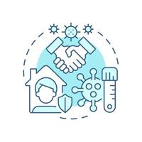 Health emergencies soft blue concept icon. Type of critical events. Travel risk management. Round shape line illustration. Abstract idea. Graphic design. Easy to use in promotional material vector