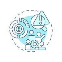 Risk identification soft blue concept icon. Analyzing situations. Danger management process. Round shape line illustration. Abstract idea. Graphic design. Easy to use in promotional material vector