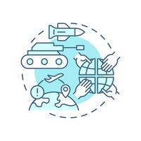 Geopolitical instability soft blue concept icon. Type of critical events. Travel risk management. Round shape line illustration. Abstract idea. Graphic design. Easy to use in presentation vector