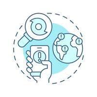 Travel alert soft blue concept icon. Notifications about potential threats. Trip management service. Round shape line illustration. Abstract idea. Graphic design. Easy to use in presentation vector