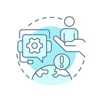 Emergency support soft blue concept icon. Tourists assistance. Travel management service. Round shape line illustration. Abstract idea. Graphic design. Easy to use in promotional material vector