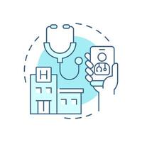 Medical assistance soft blue concept icon. Access to healthcare. Travel management service. Round shape line illustration. Abstract idea. Graphic design. Easy to use in promotional material vector