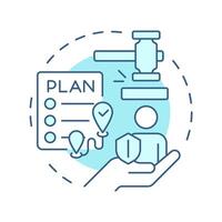 Duty of care soft blue concept icon. Protecting travelers. Benefit of travel risk management. Round shape line illustration. Abstract idea. Graphic design. Easy to use in promotional material vector