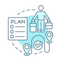 Be set soft blue concept icon. Plan of escape from danger. Evacuation level. Emergency response. Round shape line illustration. Abstract idea. Graphic design. Easy to use in presentation vector