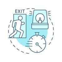 Go now soft blue concept icon. Command to leave immediately. Evacuation level. Emergency response. Round shape line illustration. Abstract idea. Graphic design. Easy to use in application vector