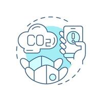 Air quality warnings soft blue concept icon. High levels of pollutants. Safety and emergency alert. Round shape line illustration. Abstract idea. Graphic design. Easy to use in presentation vector