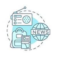 Be ready soft blue concept icon. Prepare for potential escape. Evacuation level. Emergency response. Round shape line illustration. Abstract idea. Graphic design. Easy to use in application vector
