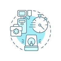 Immediate assistance soft blue concept icon. Prompt response to patient needs. Quality of medical service. Round shape line illustration. Abstract idea. Graphic design. Easy to use in application vector