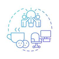 Coworking spaces blue gradient concept icon. Collaborative workplaces rent. Sharing economy model. Round shape line illustration. Abstract idea. Graphic design. Easy to use in presentation vector