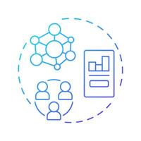 Platform economy blue gradient concept icon. Digital services of exchange. Core element of sharing system. Round shape line illustration. Abstract idea. Graphic design. Easy to use in presentation vector