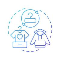 Second hand marketplaces blue gradient concept icon. Exchanging pre owned goods. Sharing economy model. Round shape line illustration. Abstract idea. Graphic design. Easy to use in infographic vector