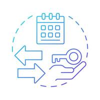 Access economy blue gradient concept icon. Temporary allow to use goods. Core element of sharing system. Round shape line illustration. Abstract idea. Graphic design. Easy to use in infographic vector