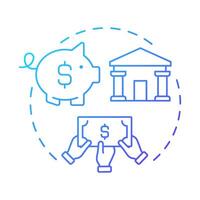 Collaborative finance blue gradient concept icon. Community projects realization. Type of sharing economy. Round shape line illustration. Abstract idea. Graphic design. Easy to use in presentation vector