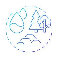 Raw material blue gradient concept icon. Resources for production of goods and services. Circular economy. Round shape line illustration. Abstract idea. Graphic design. Easy to use in infographic vector