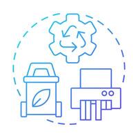 Recovery blue gradient concept icon. Collection and recycling of used materials. Circular economy. Round shape line illustration. Abstract idea. Graphic design. Easy to use in infographic vector