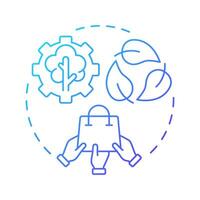 Environmental improvement blue gradient concept icon. Reduce nature impact. Benefit of sharing economy. Round shape line illustration. Abstract idea. Graphic design. Easy to use in infographic vector