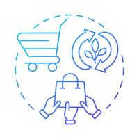 Consumption blue gradient concept icon. Usage of goods and services sustainable process. Circular economy. Round shape line illustration. Abstract idea. Graphic design. Easy to use in presentation vector