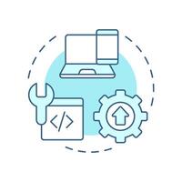 Progressive enhancement soft blue concept icon. Work for all users and devices. Feature of PWAs. Round shape line illustration. Abstract idea. Graphic design. Easy to use in presentation vector