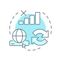 Progressive web apps soft blue concept icon. App like software for vary devices. Development technology. Round shape line illustration. Abstract idea. Graphic design. Easy to use in presentation vector